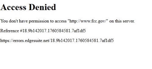 記者瀏覽FCC官網被拒。