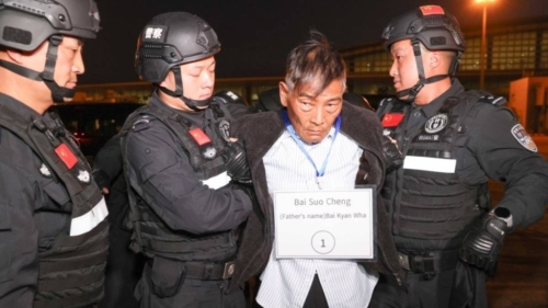 白所成落網后被押回中國。